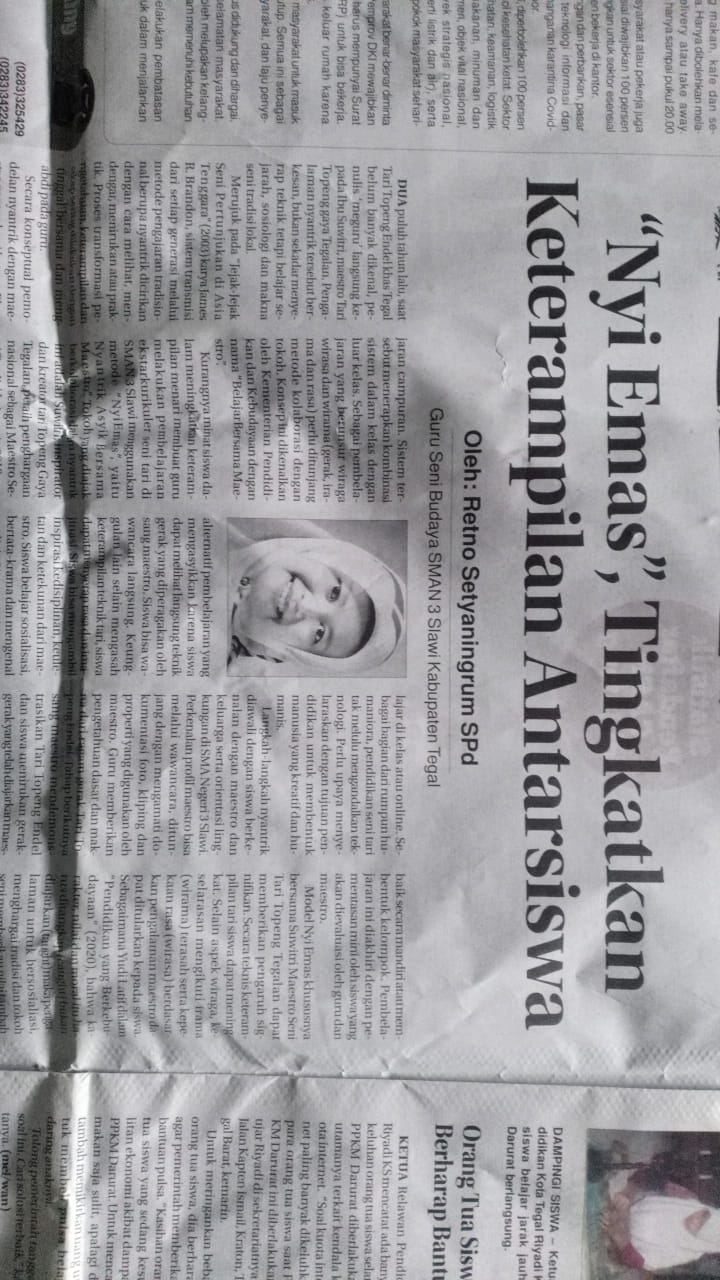 Artikel Guru SMAN 3 Slawi - Retno Setyaningrum,S.Pd